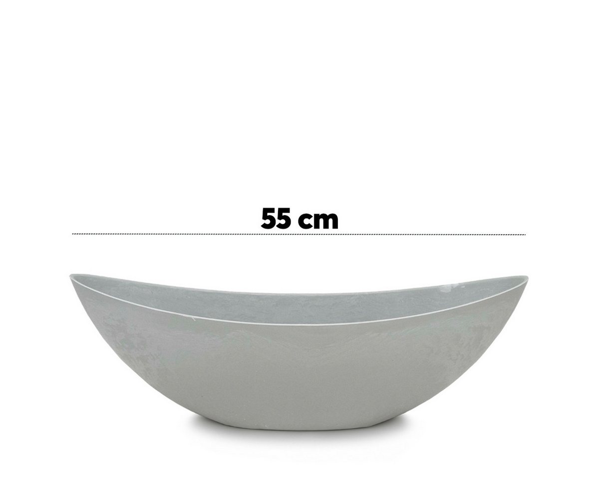 Thumbnail - matches21 HOME & HOBBY Blumentopf Große ovale Pflanzschale Jardiniere 55 cm in Stein-Optik hell-grau (1 St), Outdoor Sch...