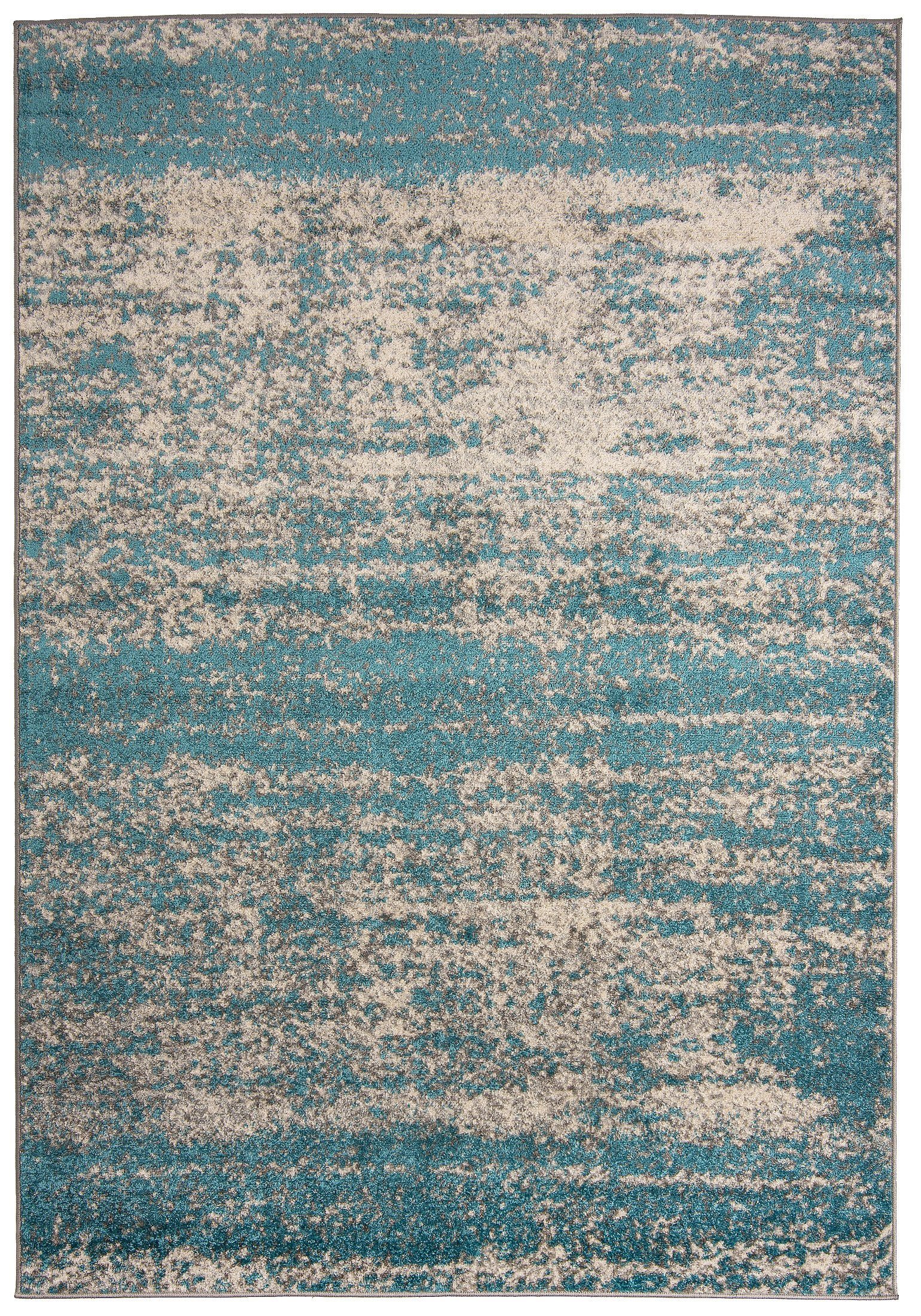 Designteppich Modern Teppich Abstrakt Muster Türkis farbe - Kurzflor, Mazovia, 300 x 400 cm, Geeignet für Fußbodenheizung, Höhe 7 mm, Kurzflor