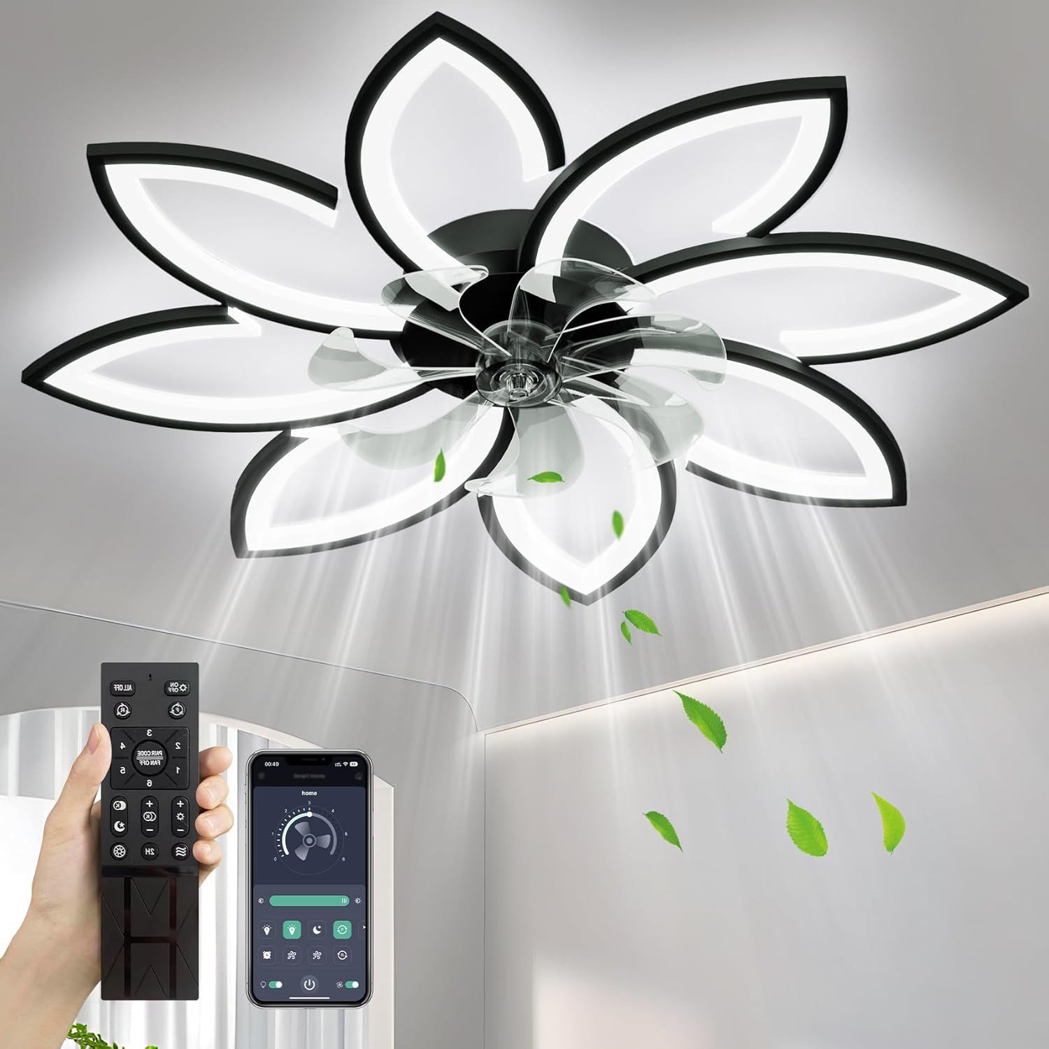 RWEUOQ Deckenleuchten Stumm Deckenventilator mit Beleuchtung günstig online kaufen