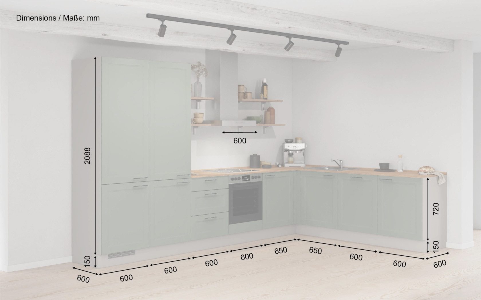 nobilia® Winkelküche Fjord, individuell anpassbar, gratis Küchenplanung mit Profis, (Breite 613.2 cm), vormontiert, wahlw. mit E-Geräten, inkl. Lieferung