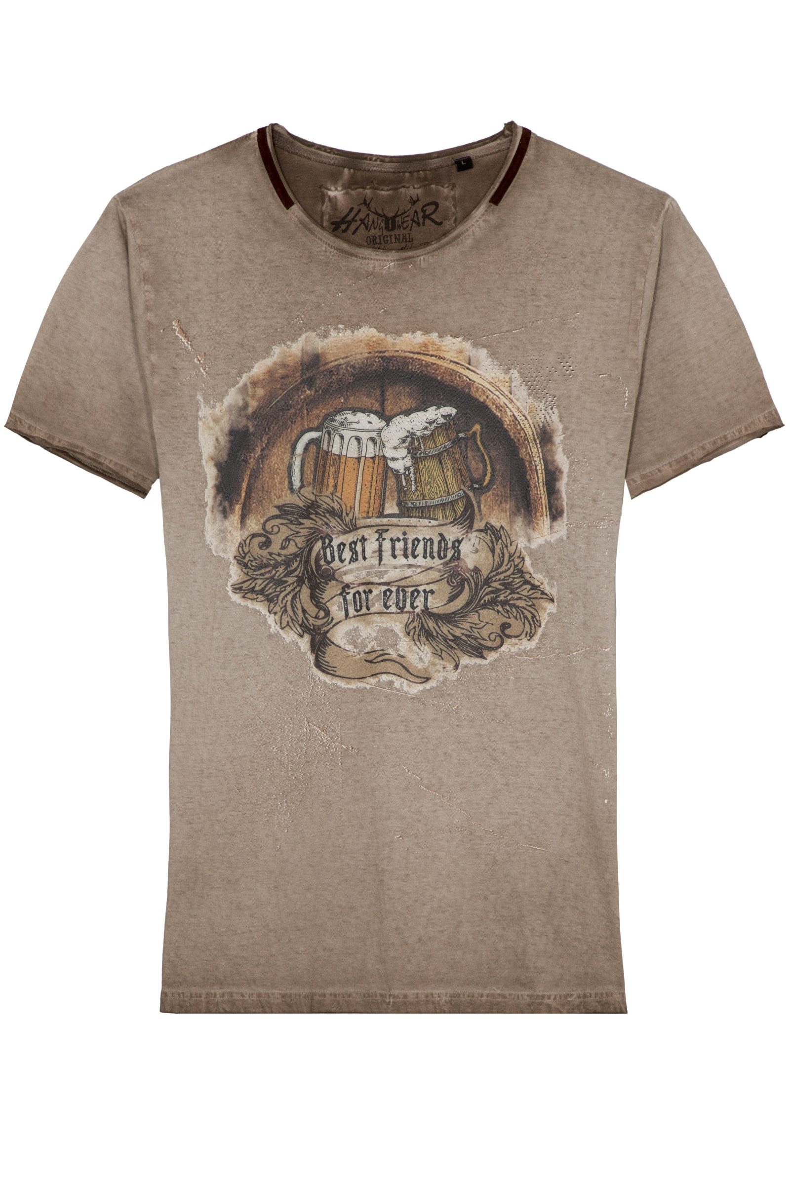 Hangowear Trachtenshirt Trachtenshirt Herren - FEODOR - hellbraun günstig online kaufen