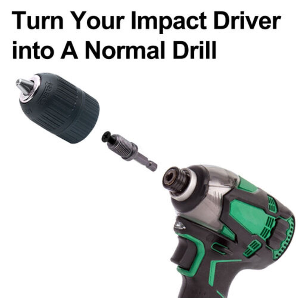 XERSEK Bohrfutter Schnellspannbohrfutter Bohrfutter mit Adapter, Spannweite bis 13mm, Spannweite bis 13,00 mm, (Bohrmaschine Schnellspann Adapter, 13 mm Schnellspannbohrfutter), 1/4 HEX Adapter, 3/8" SDS Plus Adapter, 1/2" Schlagschraubern Adapter