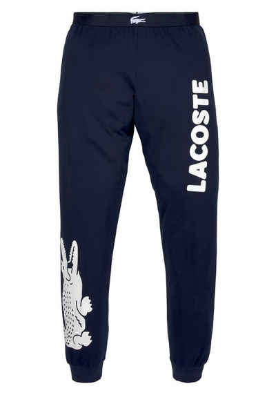 Lacoste Pyjamahose »LA Relaxhose großes Logo« aus Baumwollstretch mit Krokodilaufdruck