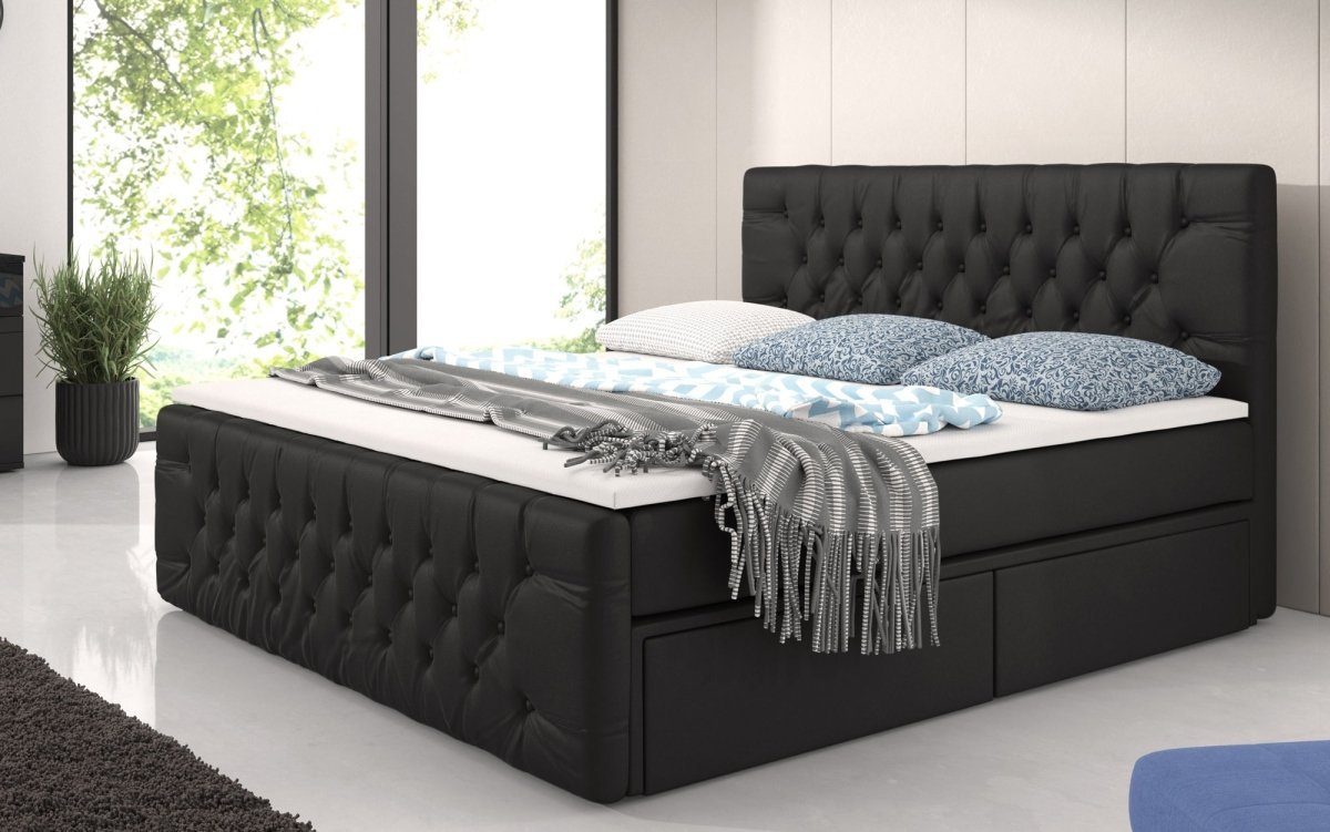 Luxusbetten24 Boxspringbett Sognare, mit Stauraum