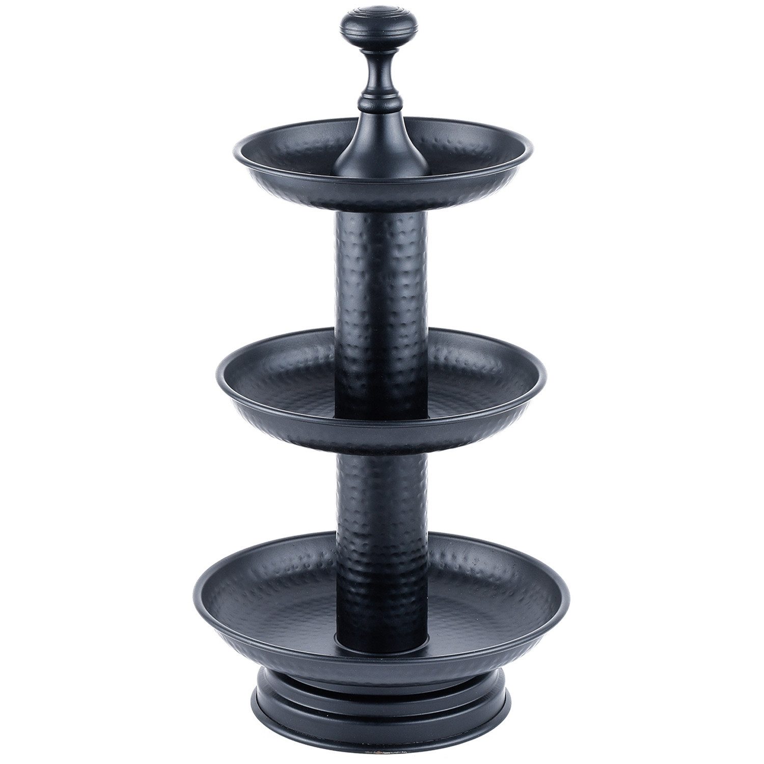 Marrakesch Orient & Mediterran Interior Etagere 3 Etagen Edelstahl Etagere Etagenständer Deko Schwarz Rosal 40cm, Edelstahl, (1-tlg), Handarbeit