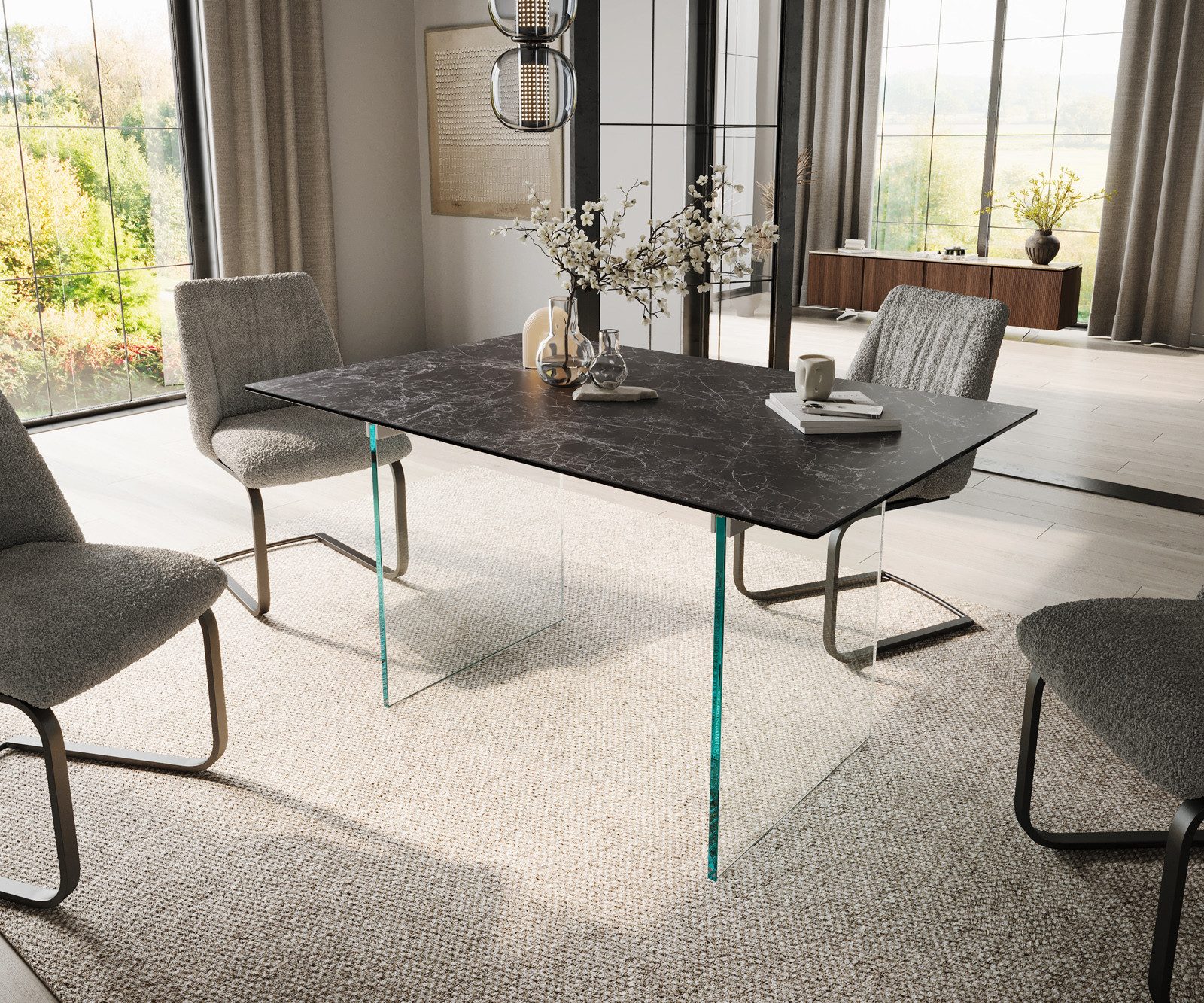 DELIFE Esstisch Edge, Keramik Laminam® Nero günstig online kaufen