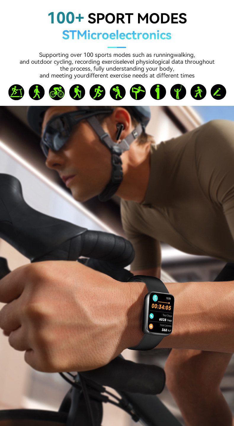 Zevelora Herren's Telefonfunktion IP68/1ATM Wasserdicht Fitness-Tracke Smartwatch (1.75 Zoll, Android/iOS), Luxuriöse Fitnessuhr mit SpO₂, Stressanalyse & über  – Bild 5 von 5