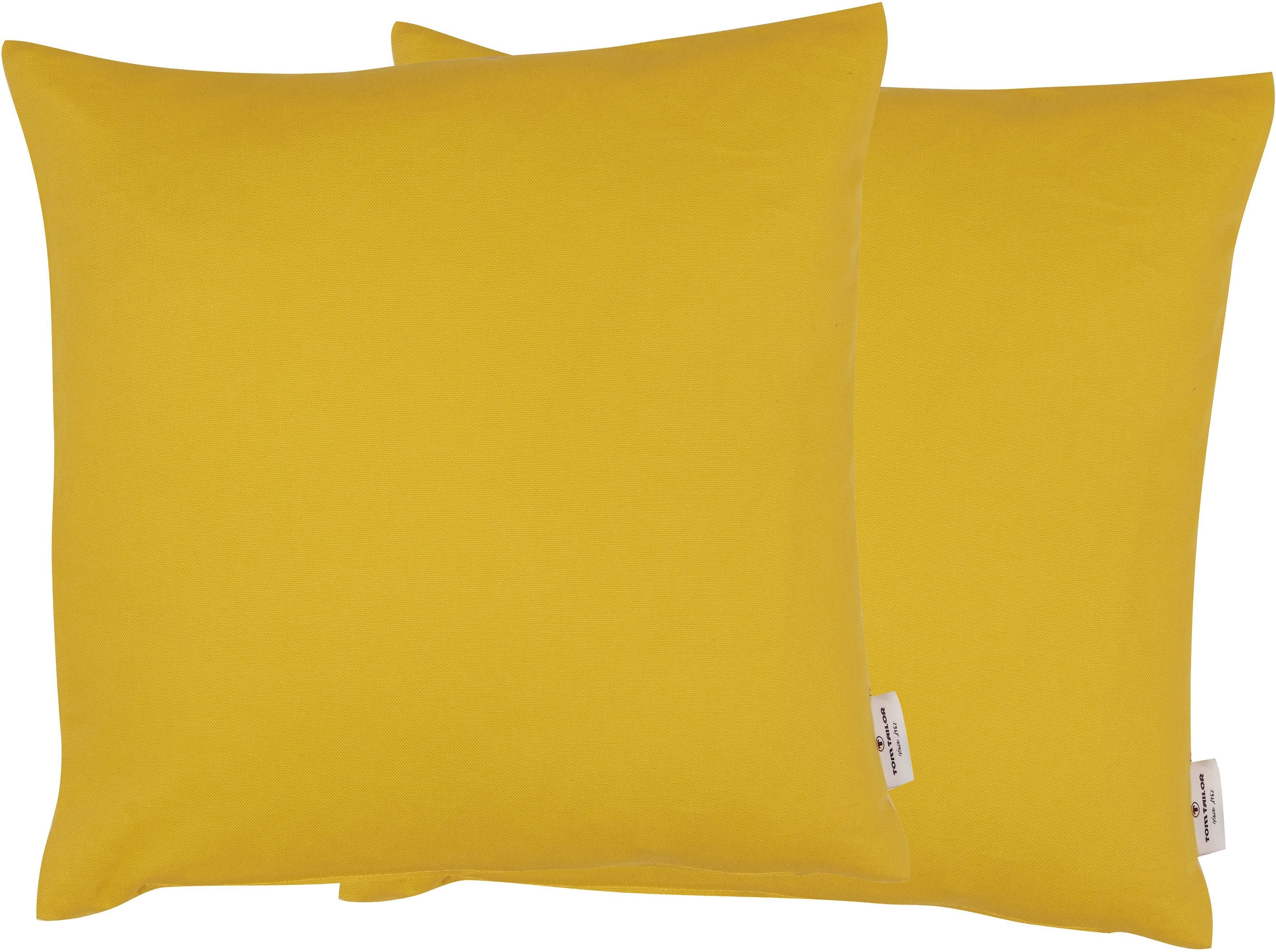 TOM TAILOR HOME Dekokissen Dove, unifarben, Kissenhüllen ohne Füllung, 2er Pack