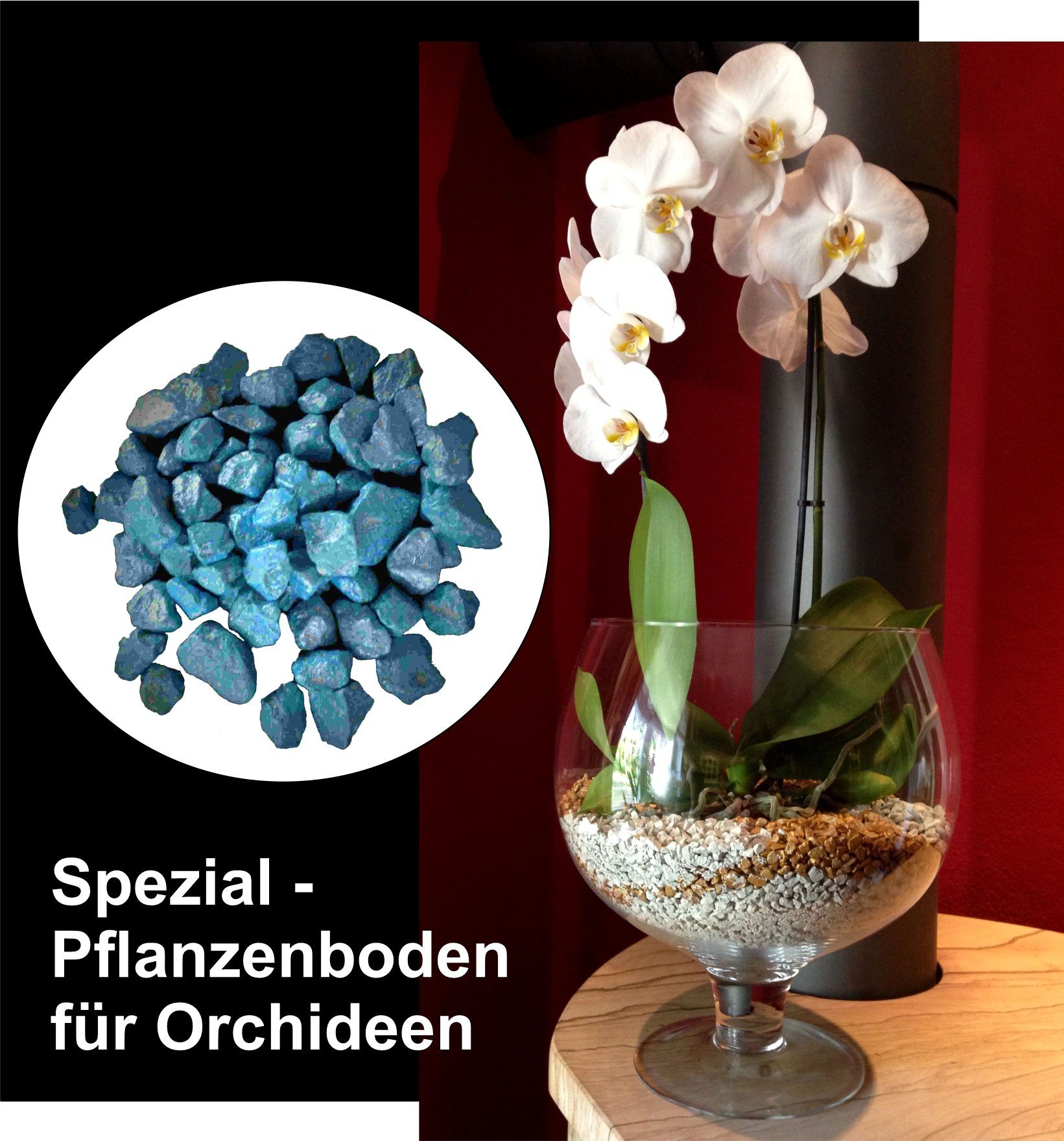 colomi Pflanzgranulat Spezial Pflanzboden für Orchideen - patentiert blau,  mit Ionenaustauscher, 1 Liter