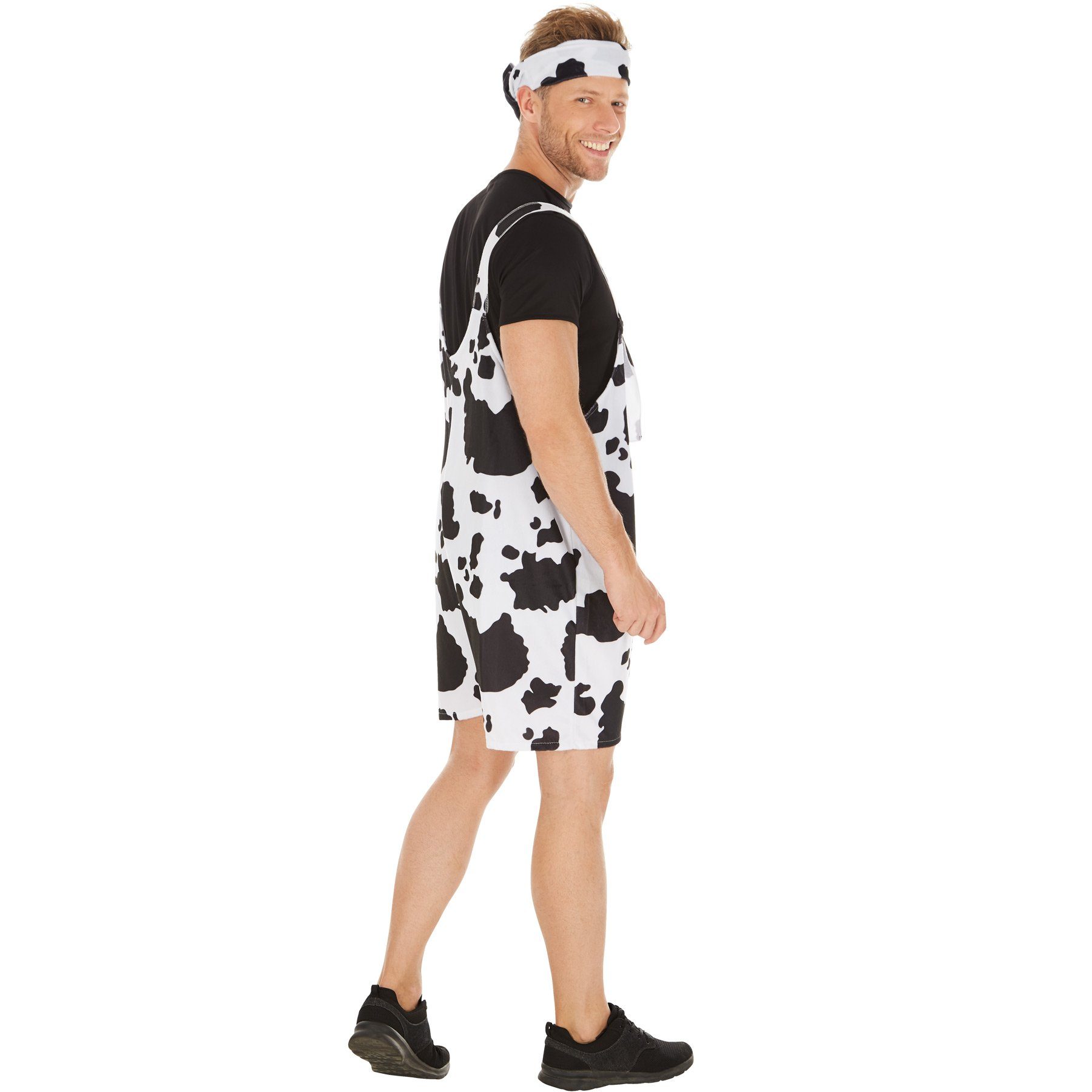 dressforfun Kostüm Rindvieh/Kalb, in schwarz/weiß, Gr. XL, Coole und fetzige Latzhose, Weicher Flauschstoff, Große Latzhose vorn, Inkl. bequemen T-Shirt
