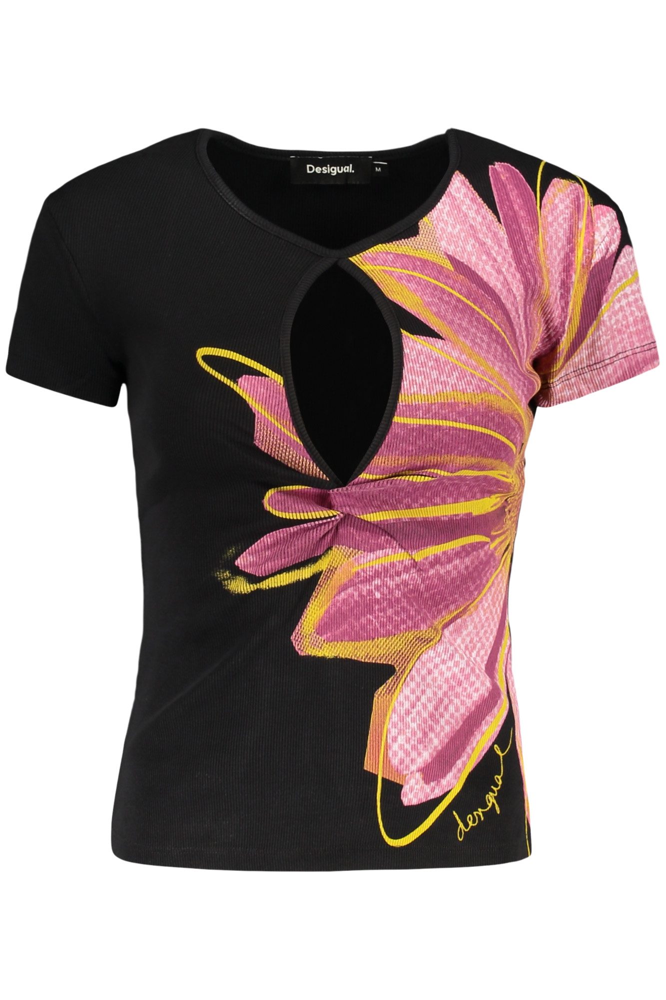 Desigual T-Shirt Stilvolles Damen Kurzarm-T-Shirt in Schwarz mit