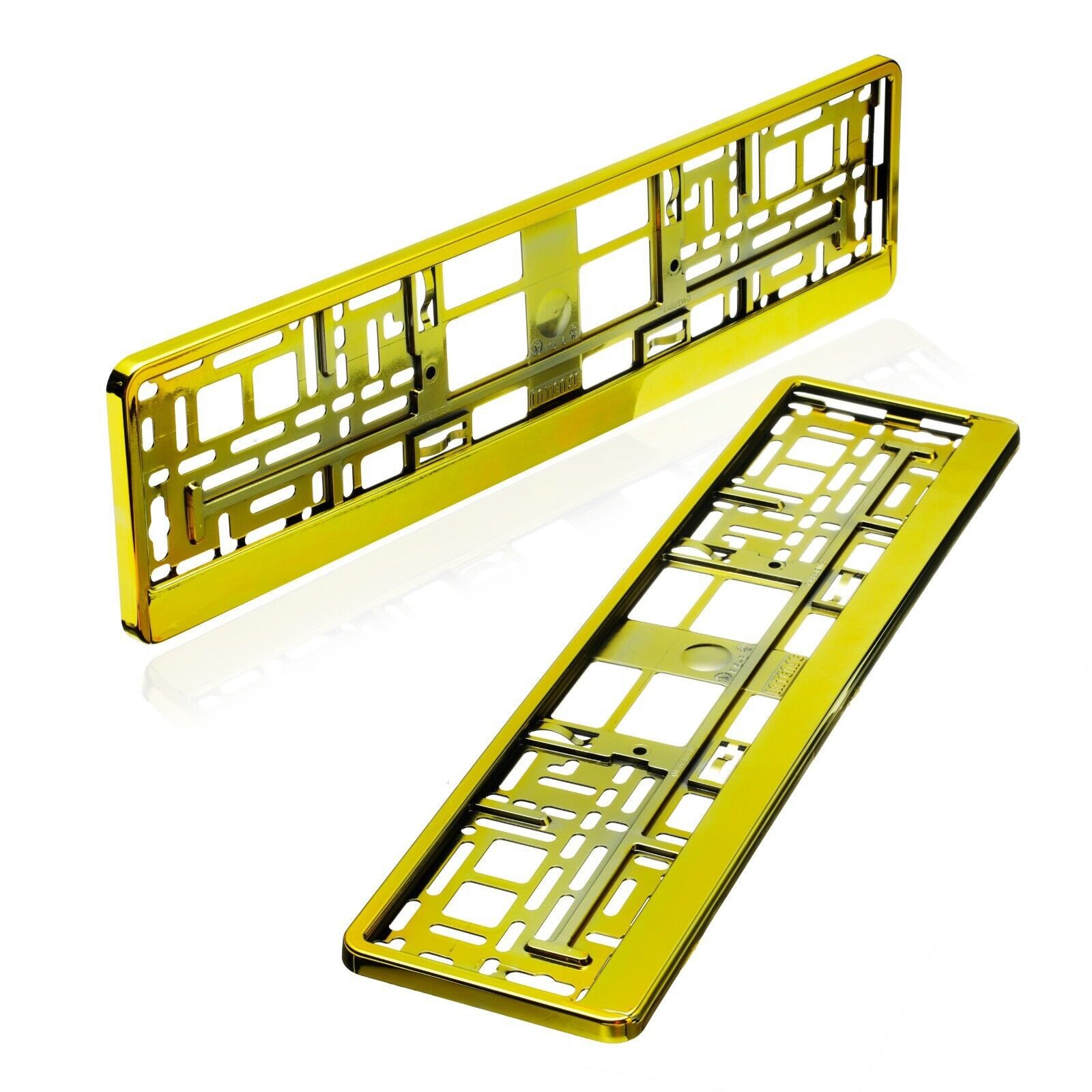 Kummert Business Kennzeichenhalter Set, gelb chrom, Kfz Kennzeichenhalterung