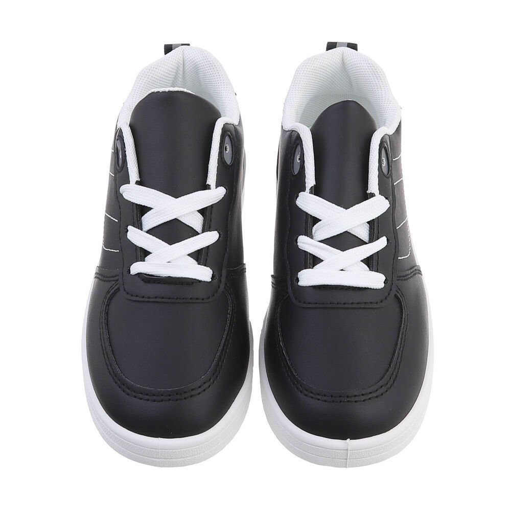 Freizeitschuhe Schwarz Ital-Design Freizeit Damen Schwarz, Low-Top Sneaker Weiß in Flach