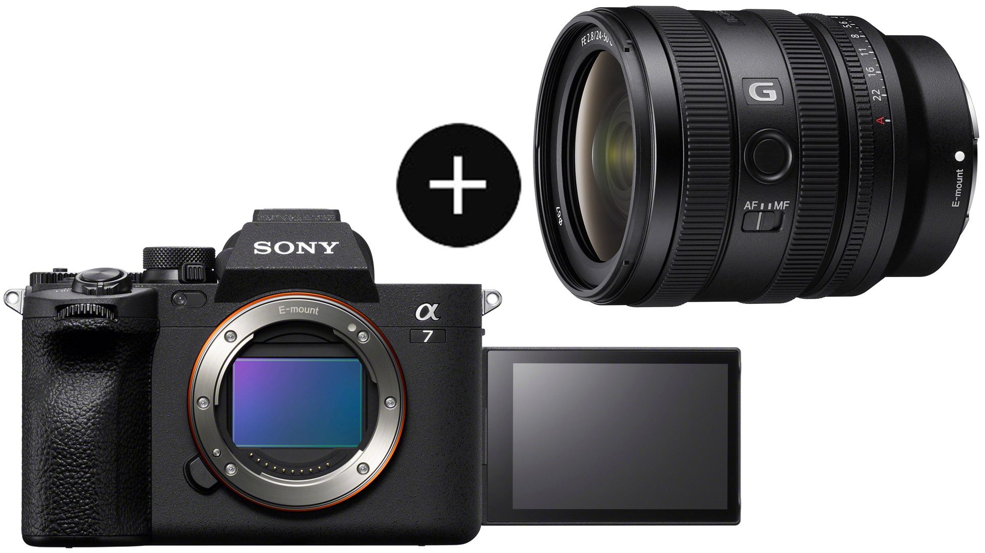 Sony Set: SEL2450G Objektiv + ILCE7M4B Systemkamera (SEL2450G, 33 MP, 2x opt. Zoom, Bluetooth, WLAN, Spiegellose Vollformatkamera 33 MP, Echtzeit-Autofokus, 10 BpS, 4K 60p)