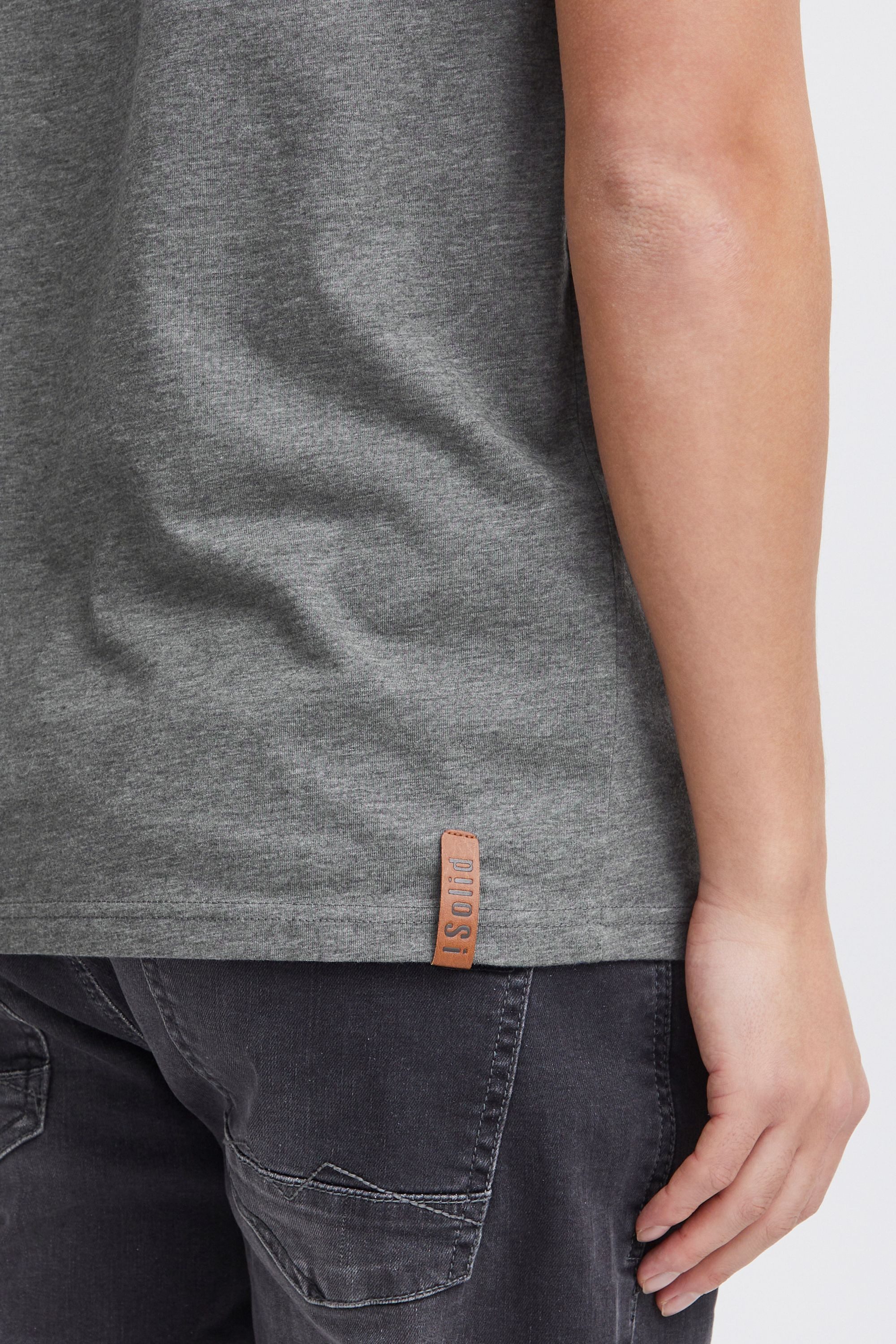 !Solid Rundhalsshirt SDVolker Kurzarmshirt mit Knopfleiste
