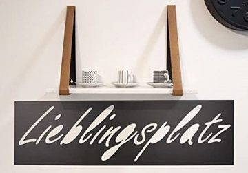 FH FalkonHome Wanddekoobjekt Metallschild -Lieblingsplatz- Schwarz o. Edelrost in- Outdoor 74x 21cm