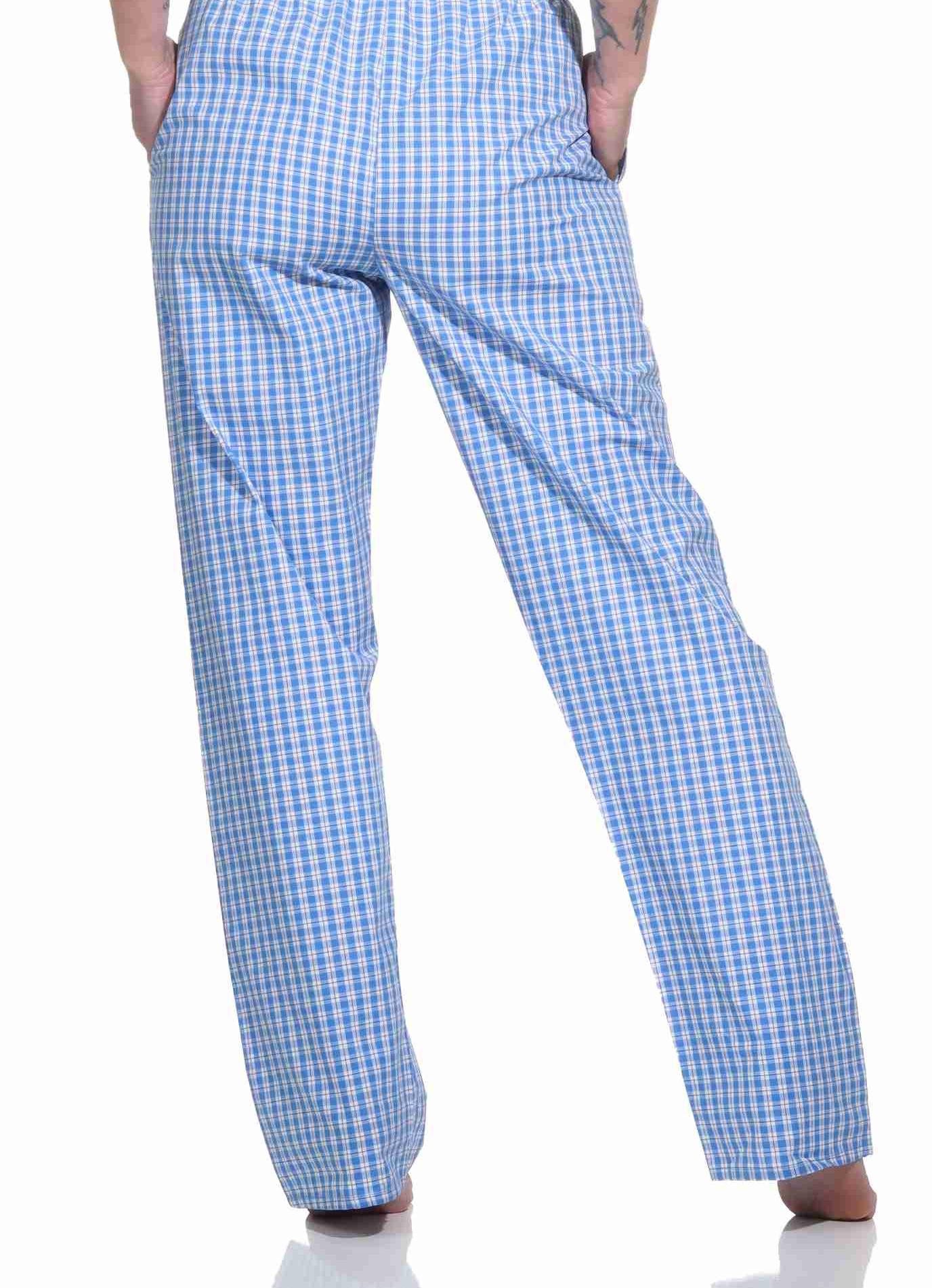 Normann Pyjama Damen Schlafanzug Hose lang gewebt aus Baumwolle – ideal zum relaxen – Bild 4 von 4