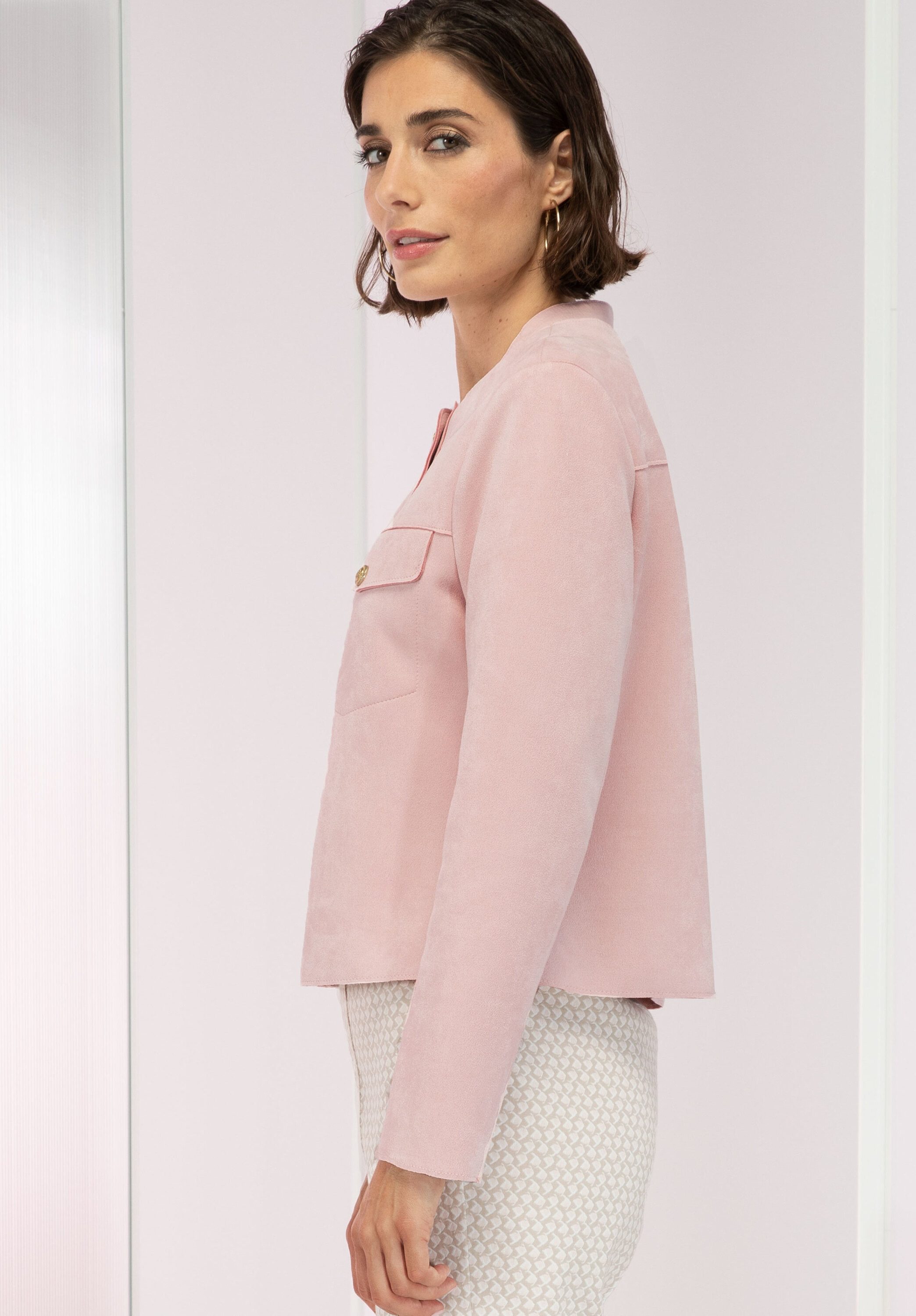 bianca Kurzjacke KATHI in cooler Veloursleder-Optik
