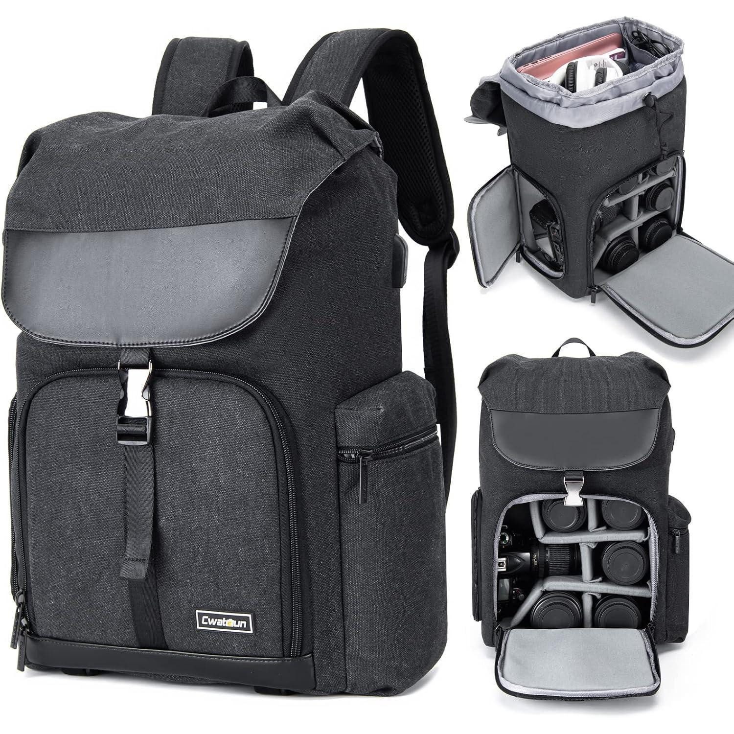 LuxusKollektion Fotorucksack Kamerarucksack Tasche Canvas für SLR DSLR Kamera wasserdicht mit