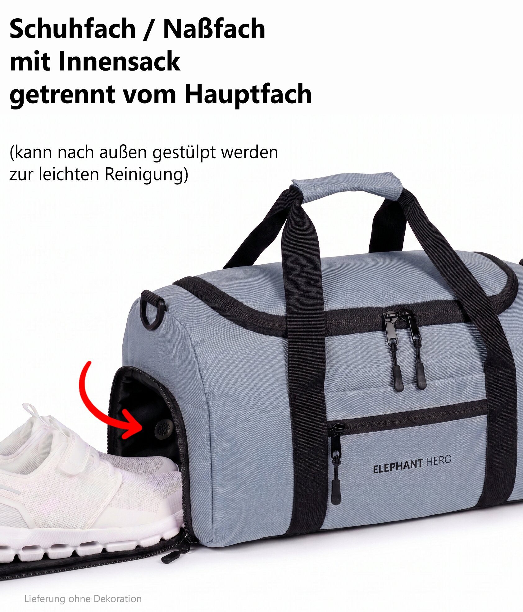 ELEPHANT Sporttasche Hero Signature Sporttaschen, Tasche mit Schuhfach, Schule + Trinkflasche