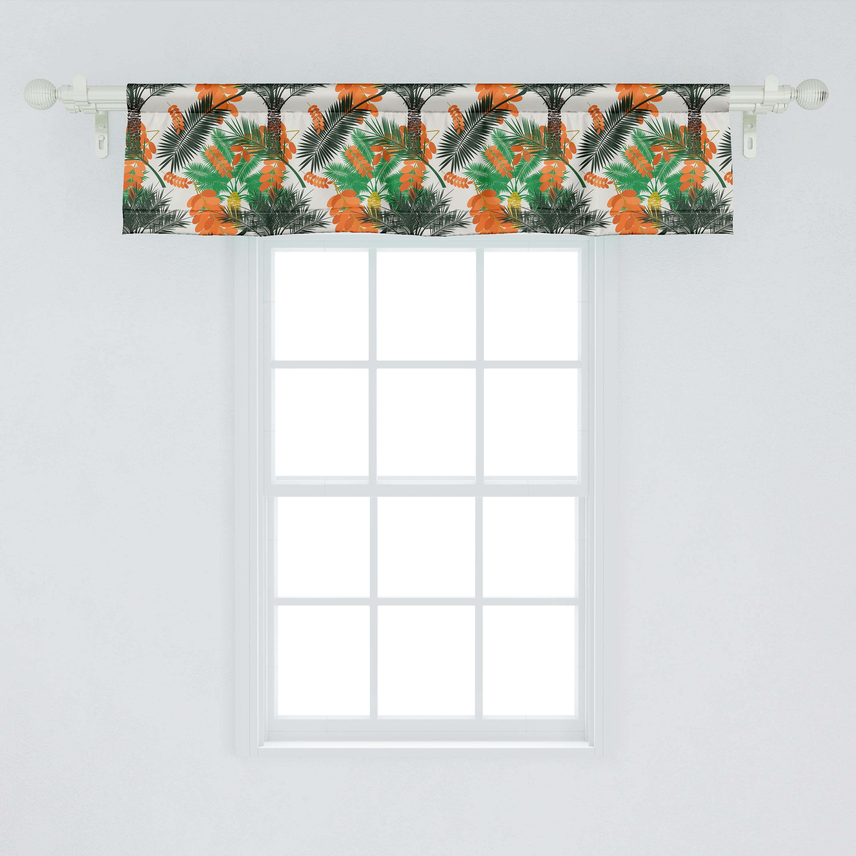 Küche Abakuhaus, Oase Vorhang für Microfaser, Volant Scheibengardine Dattelpalme Schlafzimmer Dekor mit mit Stangentasche, Blättern