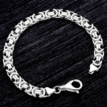 Tony Fein Königsarmband Etruskerarmband 8,5mm Königsarmband 925er Silber, Made in Italy