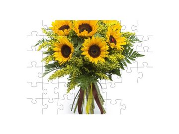 puzzleYOU Puzzle Blumenstrauß aus Sonnenblumen, 48 Puzzleteile, puzzleYOU-Kollektionen Blumensträuße, Blumen & Pflanzen