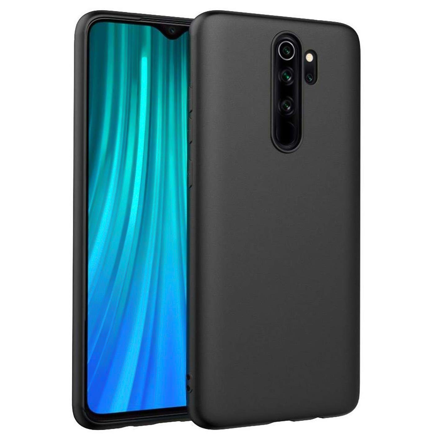 CoolGadget Handyhülle Handy Schutzhülle für Xiaomi Redmi Note 8 Pro matt schwarz 6,53 Zoll, Silikon TPU Hülle Schutz Tasche Cover schlicht Slim Case