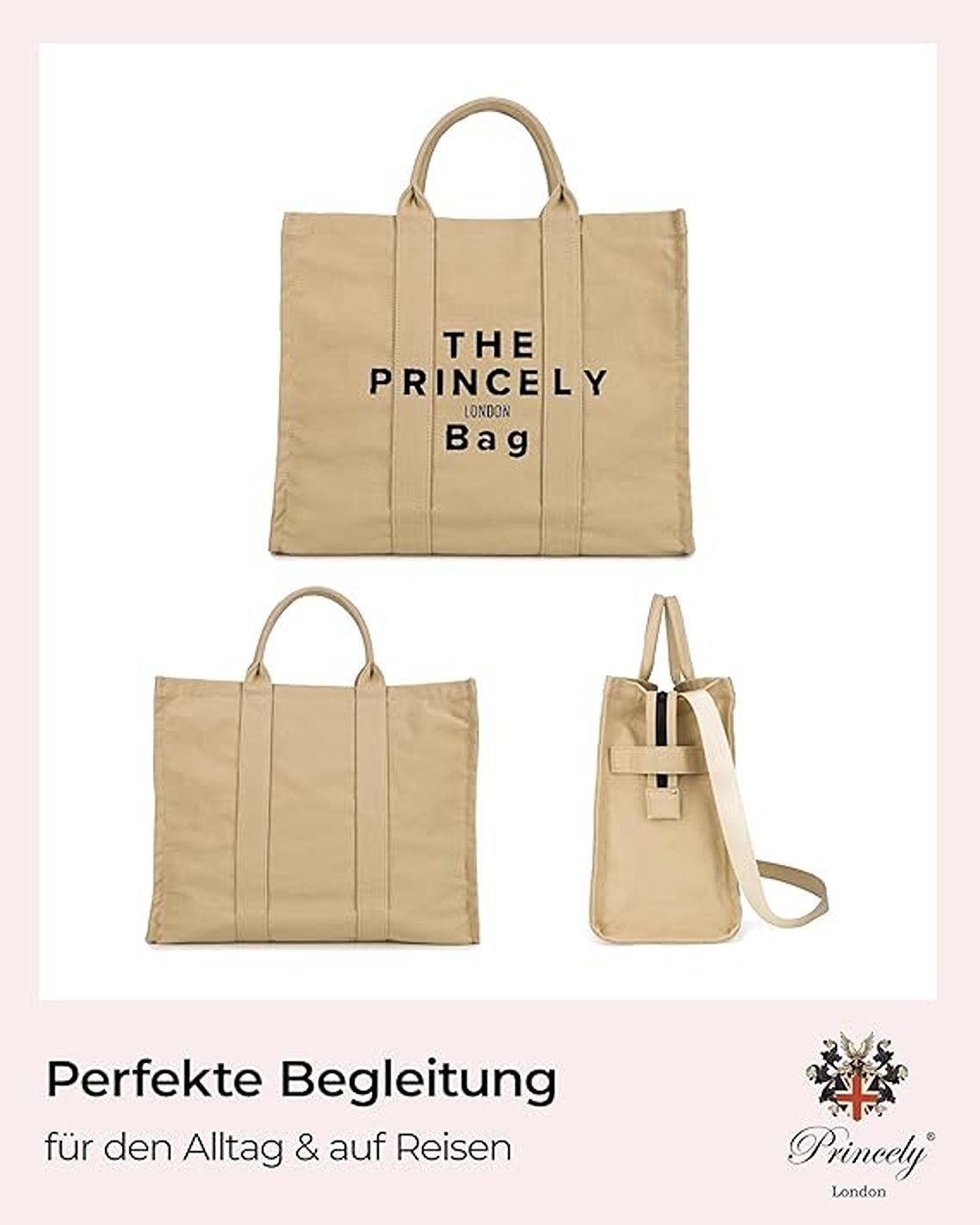 Princely London Shopper The PL Bag Large - Stylische Baumwolltasche