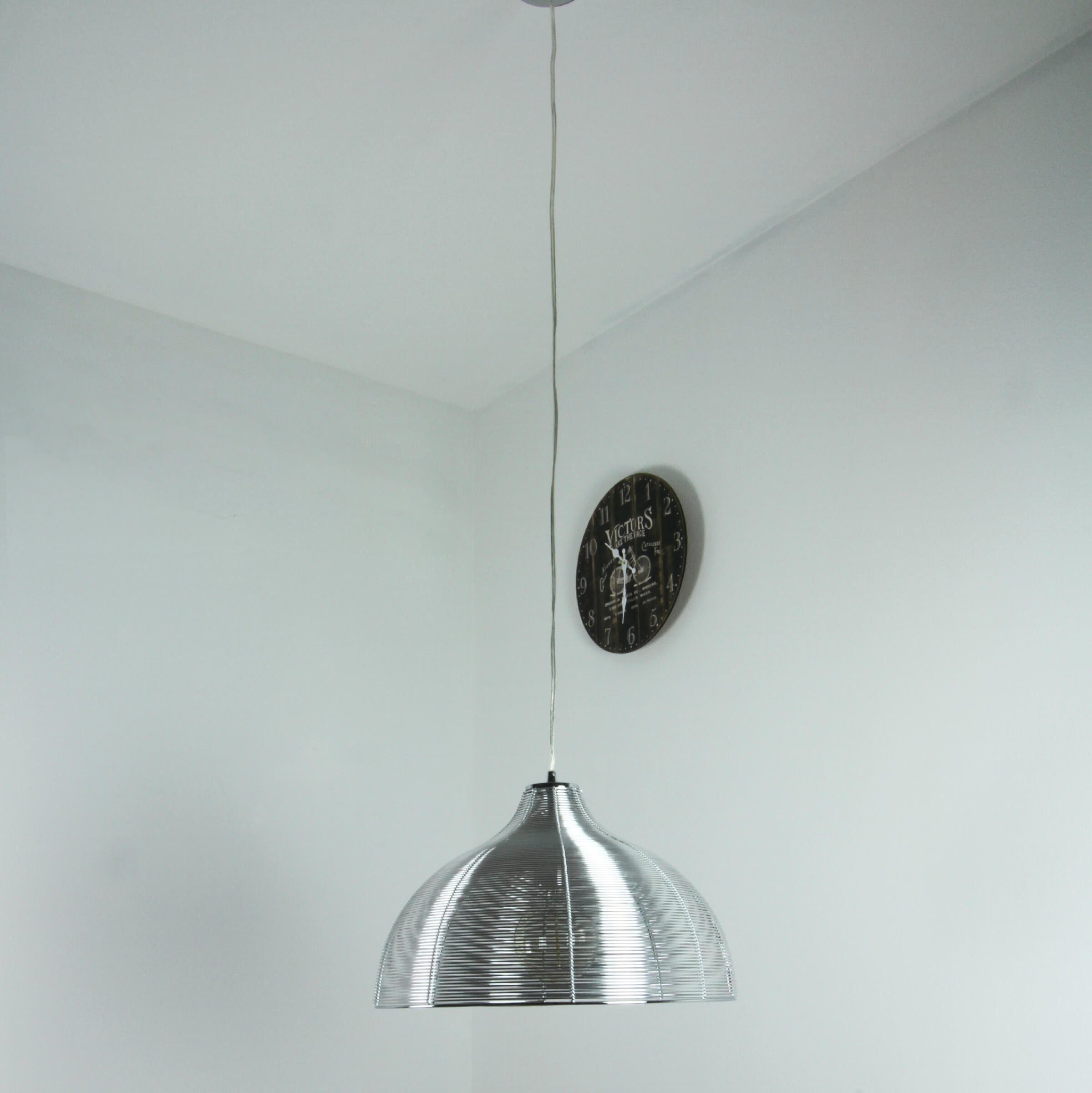 Hängeleuchte ohne Esszimmer in Leuchtmittel, Pendelleuchte Lampe OZ, Design Licht-Erlebnisse Silber Pendellampe