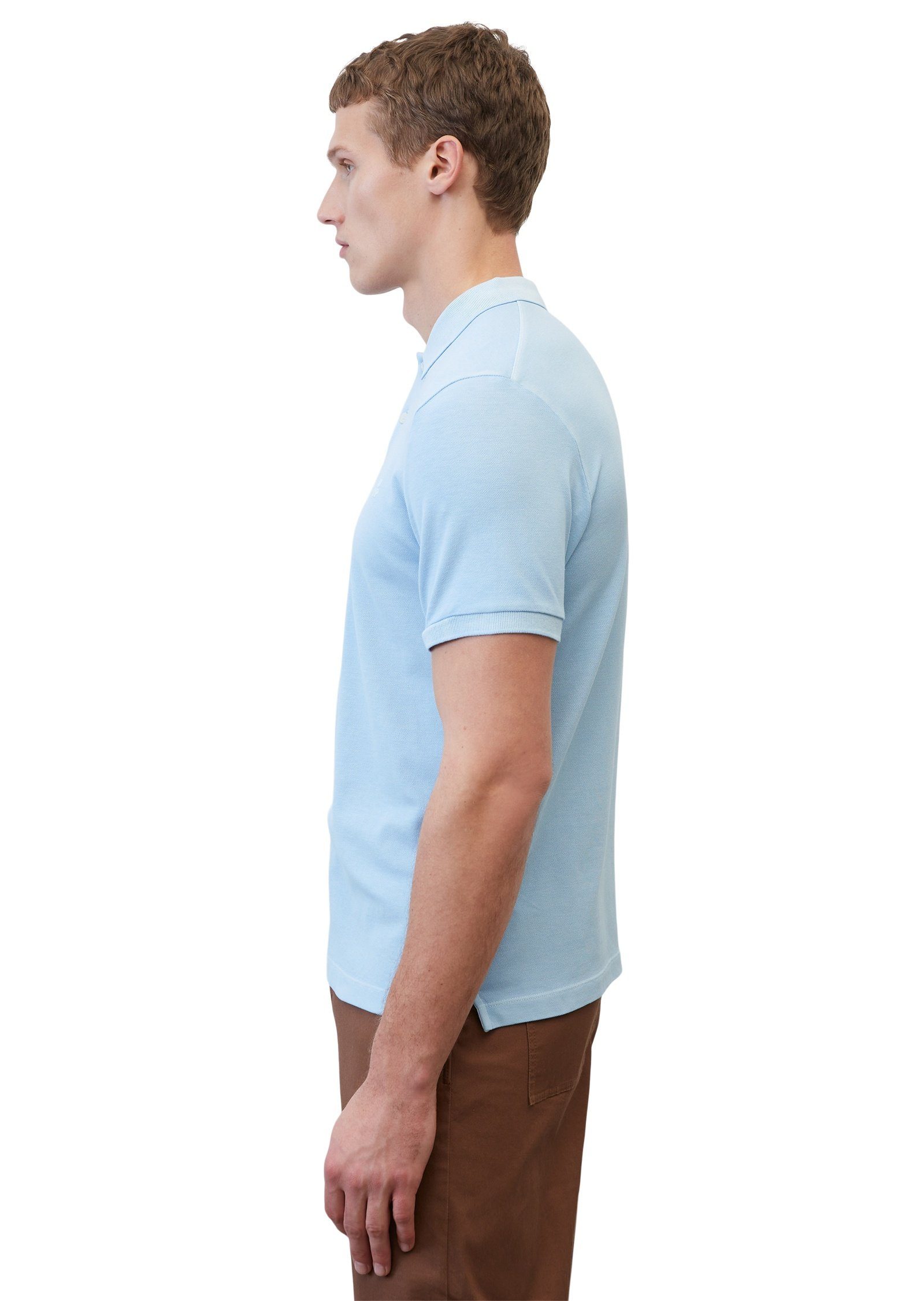 himmelblau O'Polo aus Organic Marc Poloshirt Cotton-Stretch