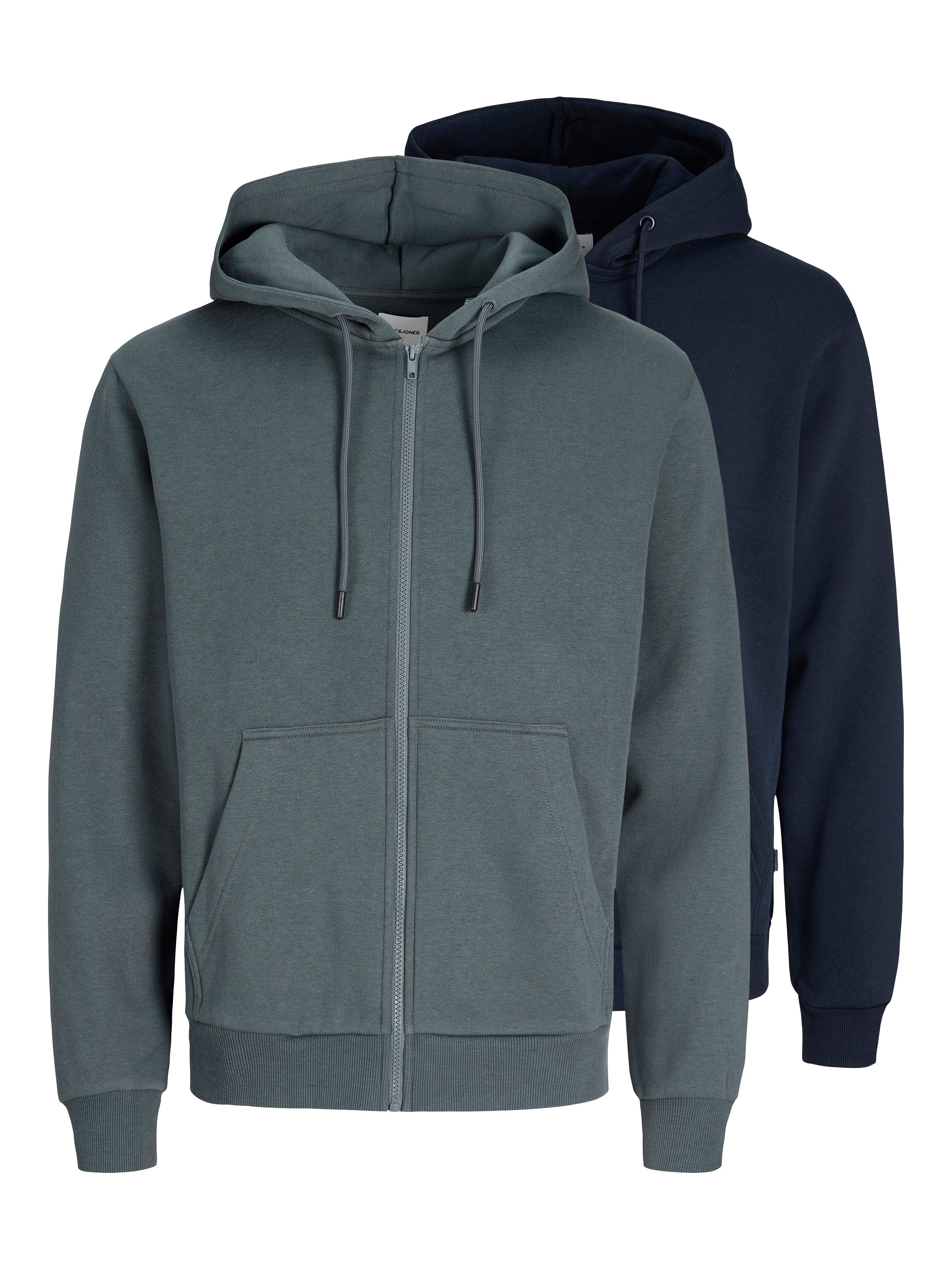 Jack & Jones Kapuzensweatjacke JJEBRADLEY SWEAT ZIP HOOD 2PK MP (Packung, 2-tlg) Materialmix