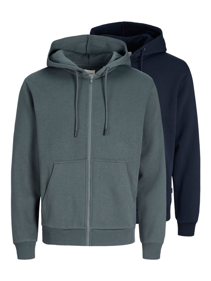 Jack & Jones Kapuzensweatjacke JJEBRADLEY SWEAT ZIP HOOD 2PK MP (Packung, 2-tlg) Materialmix