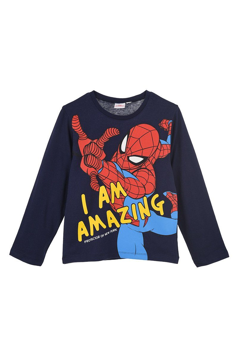 Spiderman Langarmshirt Marvel Jungen Shirt aus Baumwolle Gr. 98-128 cm