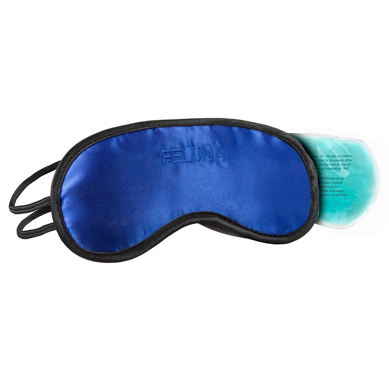 Feluna Schlafmaske FELUNA Schlafmaske mit Kühlkissen - Schlafmaske Satin Gelpad, Kühlpad Nachtmaske, Schlafbrille