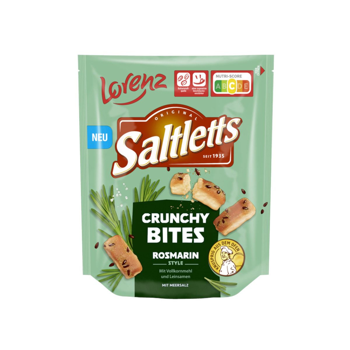 LORENZ Knabberei, Lorenz Saltletts Crunchy Bites Rosmarin Geschmack Packung 100g