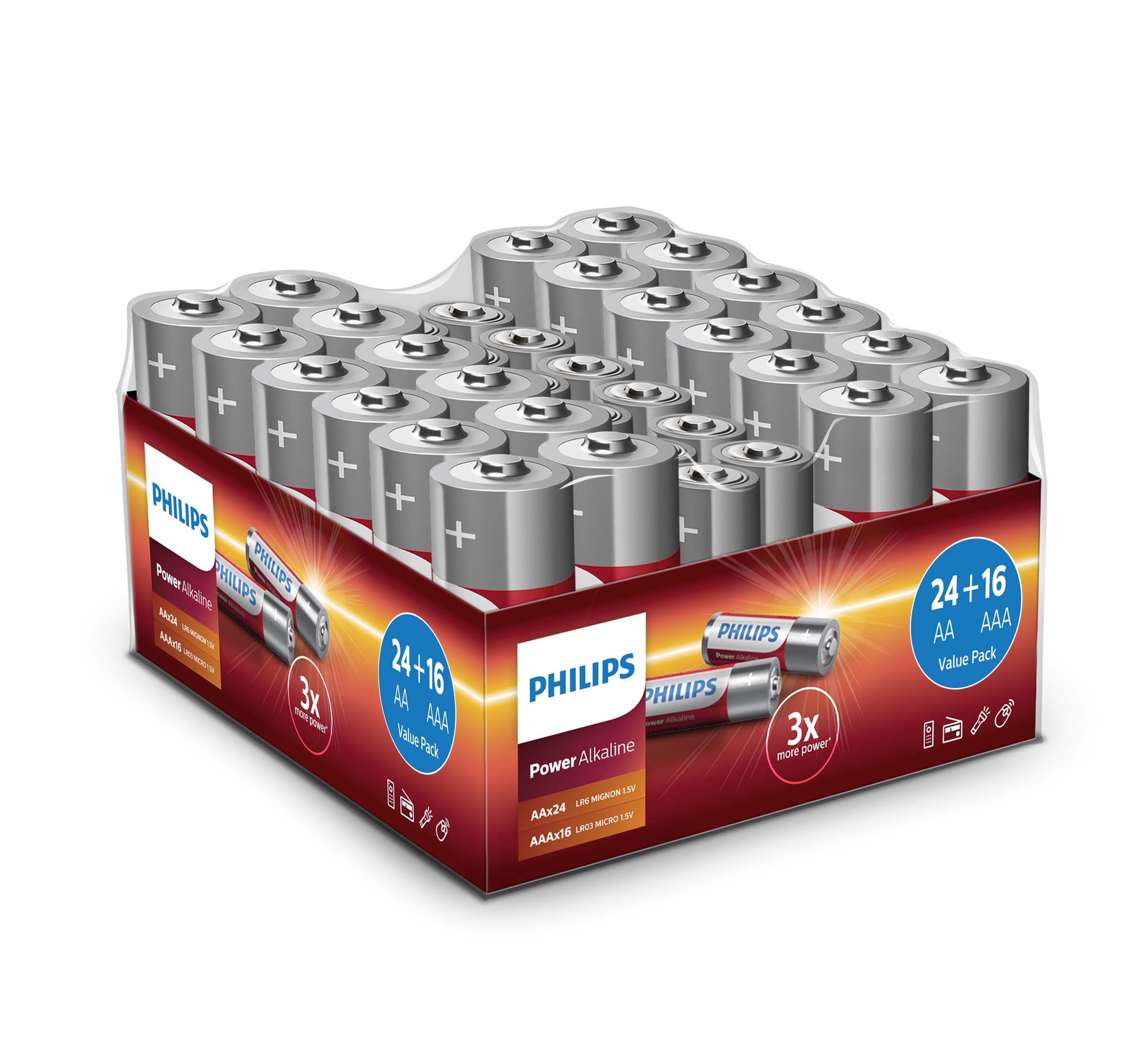Philips Philips Batterien 24x AA + 16x AAA Vorteilspack Batterie