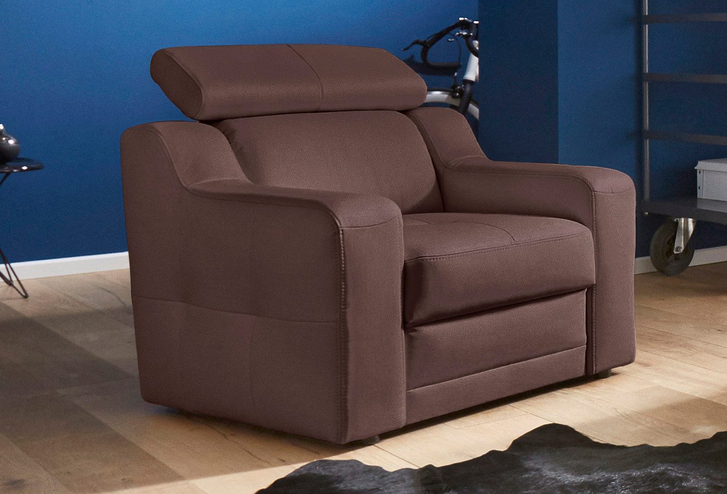 exxpo - sofa fashion Sessel Lotos, Loungesessel, mit Kopf- bzw. Rückenteilverstellung