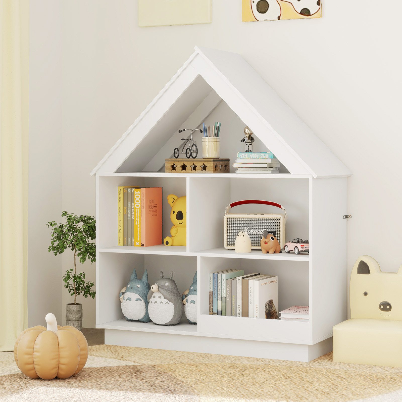 KOMFOTTEU Bücherregal, 3-stöckiger Spielzeugschrank, 88 x günstig online kaufen
