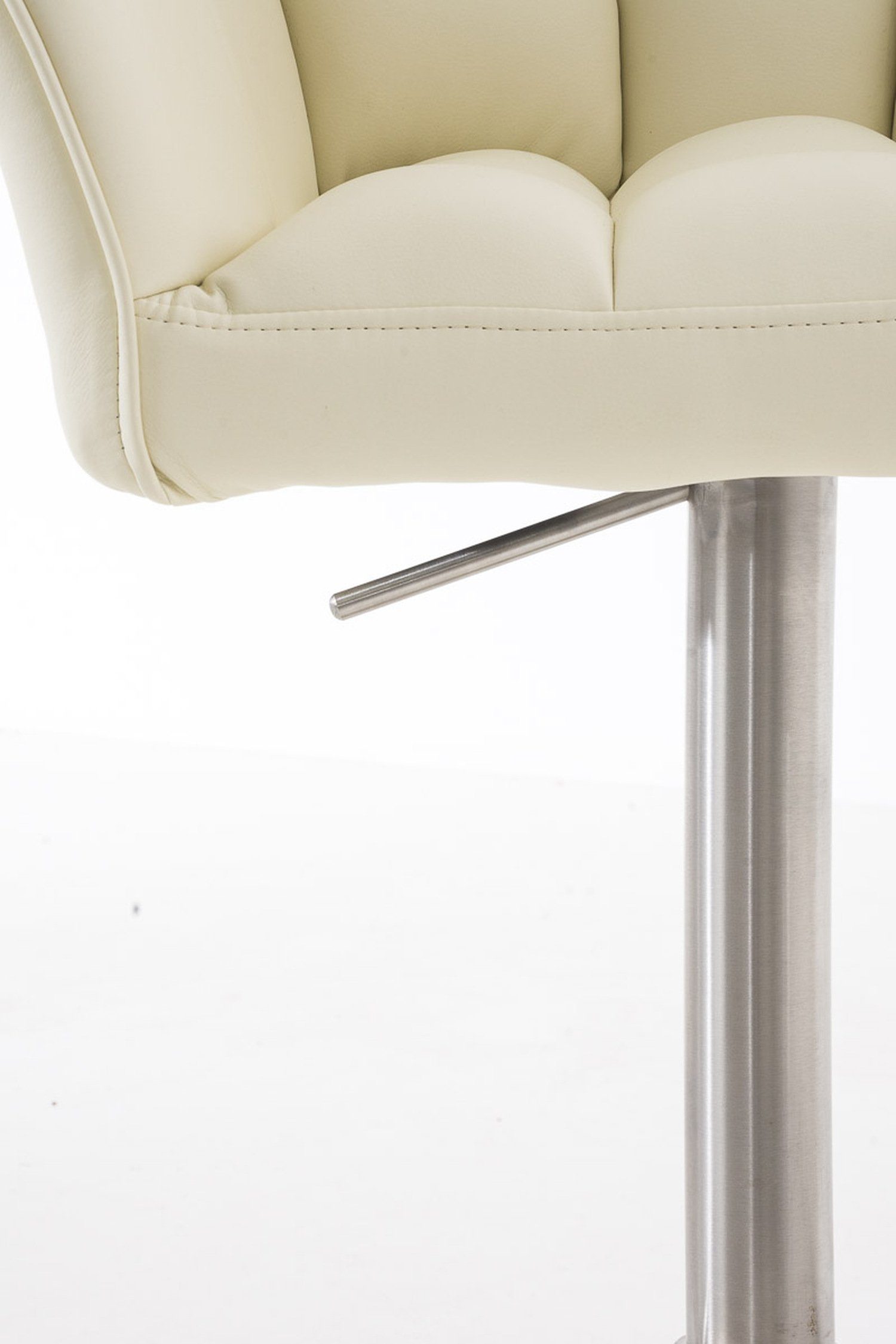 Fußstütze (mit drehbar 360° und Edelstahl Sitzfläche: - Creme - Küche), Damaso Hocker & Gestell TPFLiving Rückenlehne - Theke für Barhocker Kunstleder