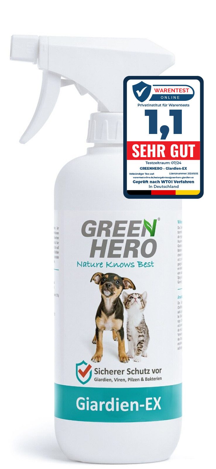 Fellpflege Giardien-Ex schützt Hund & Katze vor Bakterien, Viren & Pilzen