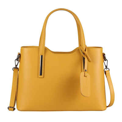 ITALYSHOP24 Schultertasche »Made in Italy Damen Leder Handtasche«, als CrossOver, Umhängetasche, Shopper tragbar