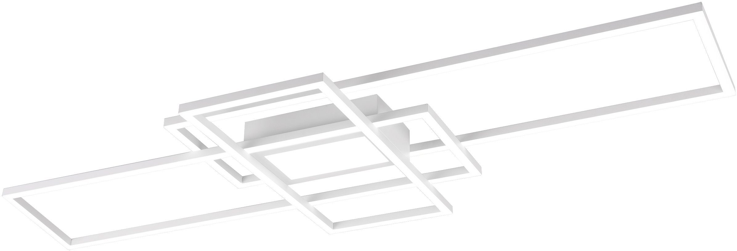 TRIO Leuchten LED Deckenleuchte MILA, Dimmfunktion, Memoryfunktion, Nachtlichtfunktion, LED fest integriert, Farbwechsler, Neutralweiß, Tageslichtweiß, Warmweiß, Deckenlampe inkl. Fernbedienung, dimmbar, 3000 - 6500K, 105xx42x6,5 cm