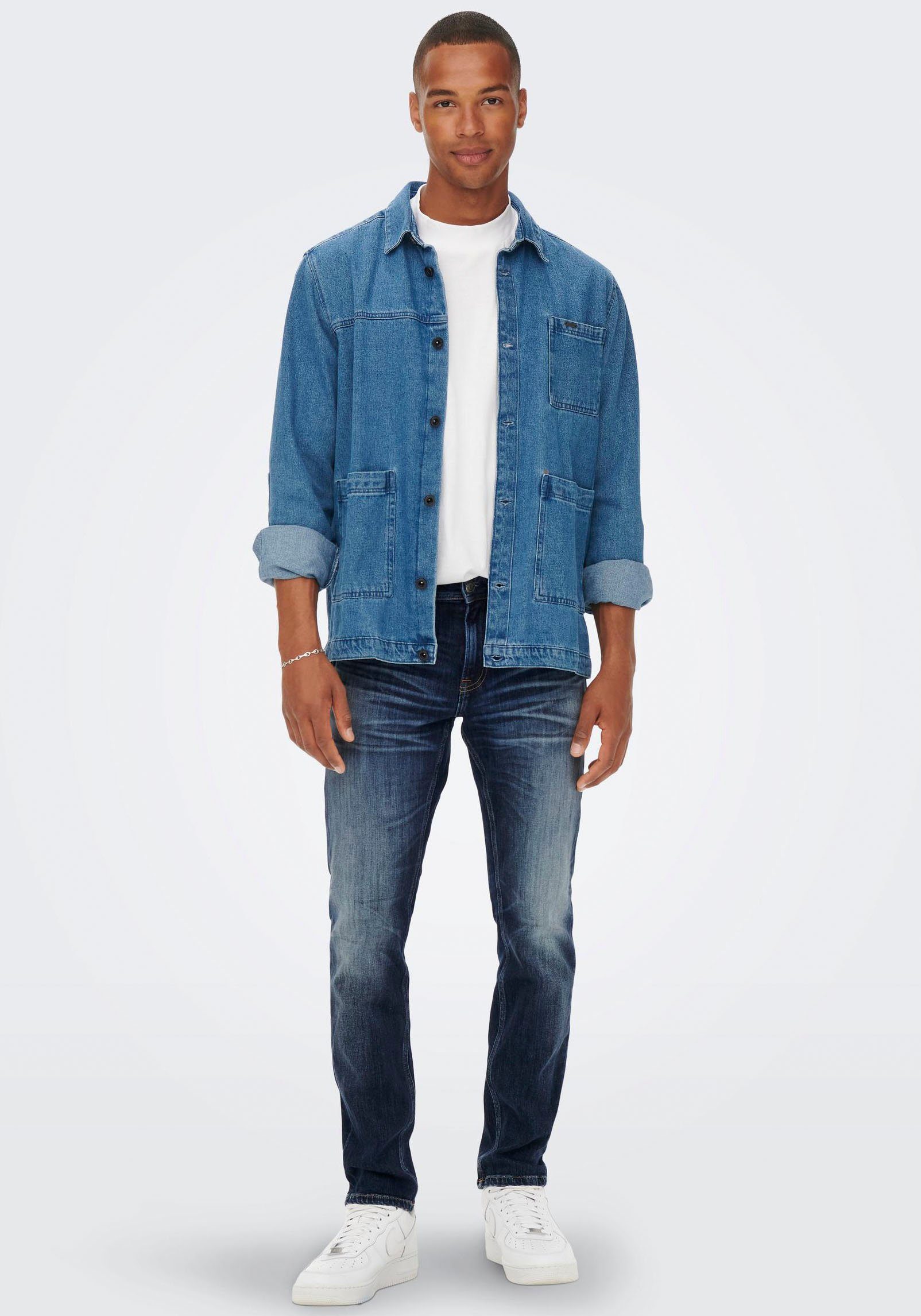 ONLY & SONS Straight-Jeans ONSWEFT REGULAR WB 0021 TAI DNM NOOS im 4-Pocket-Style