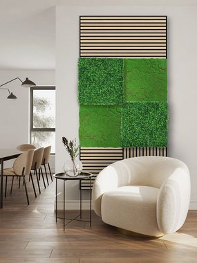 LEISTENHAMMER DER SOCKELLEISTEN SHOP Wandpaneel 3D Wandpaneel Design Gras gemischt 52x52 Grüne Wand Akustik Wall, BxL: 52x52 cm, 0.27 qm, (1-tlg) German Design Award 2024