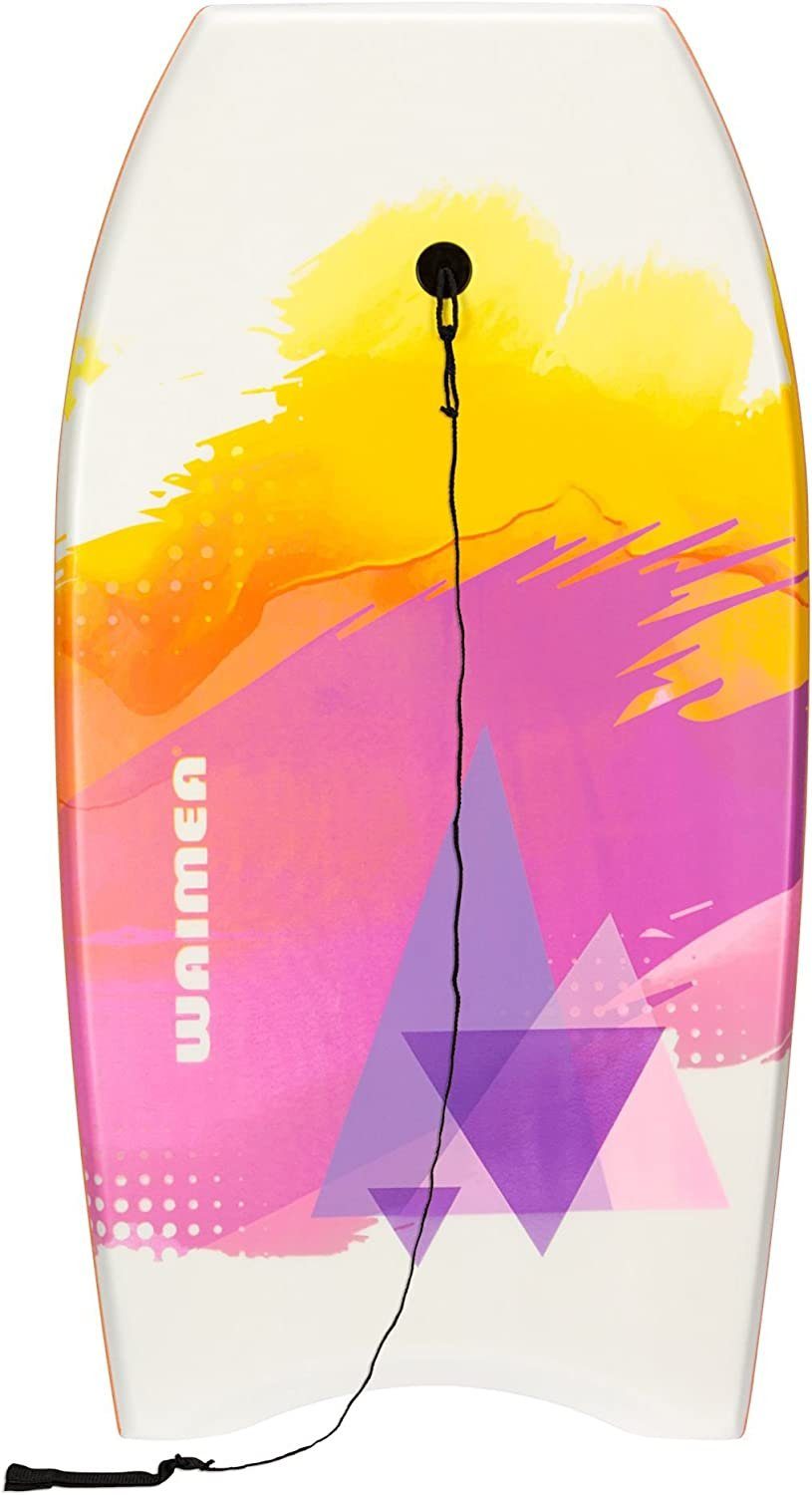 Slick-Board Waimea weiß/orange/pink für (1 bis Erwachsene tlg) Bodyboard Kinder und 90 Schwimmhilfe kg,