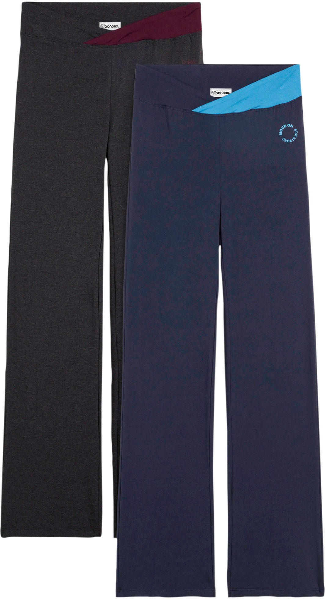 bonprix Sporthose (Packung, 2-tlg) aus Stretch-Material, Regular Fit, Bootcut-Design, sportlicher Stil