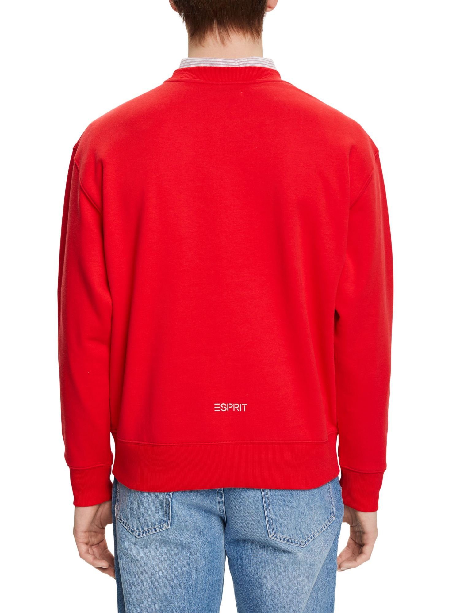 Esprit Sweatshirt Sweatshirt mit (1-tlg) Delfinprint ORANGE kleinem RED