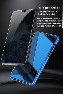 FITSU Handyhülle Spiegel Hülle für Huawei P20 Pro Handytasche, Schlanke Klapphülle, elegantes Flipcase, Handyhülle mit Standfunktion