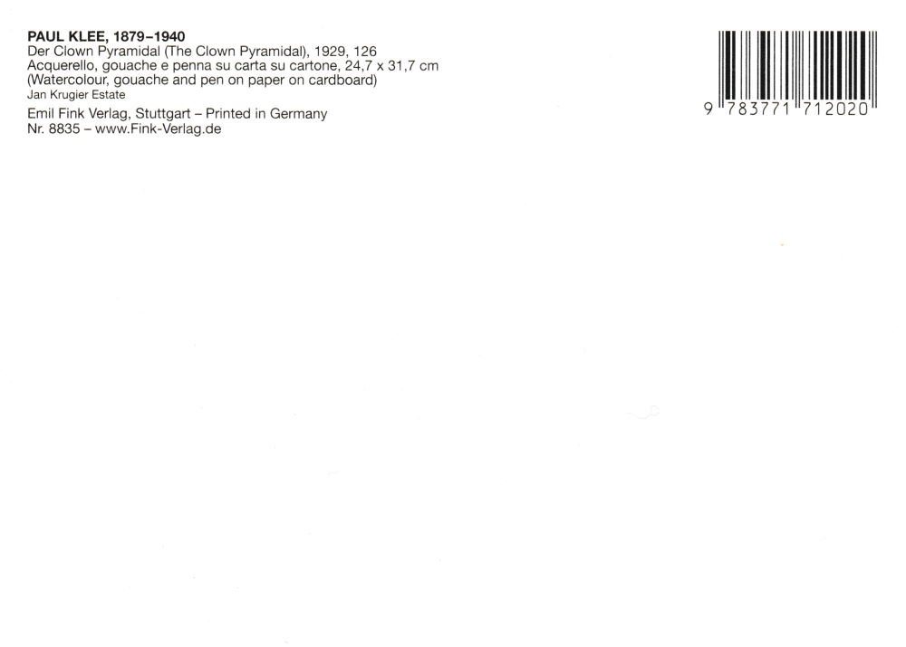 Thumbnail - Postkarte Kunstkarte Paul Klee "Der Clown Pyramidal"